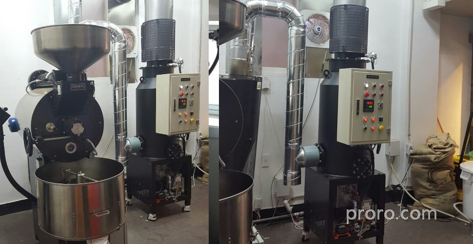 BUHLER 布勒咖啡烘焙机 安装 除烟消味 后燃机 安装案例 - YCSON 咖啡烘焙工厂