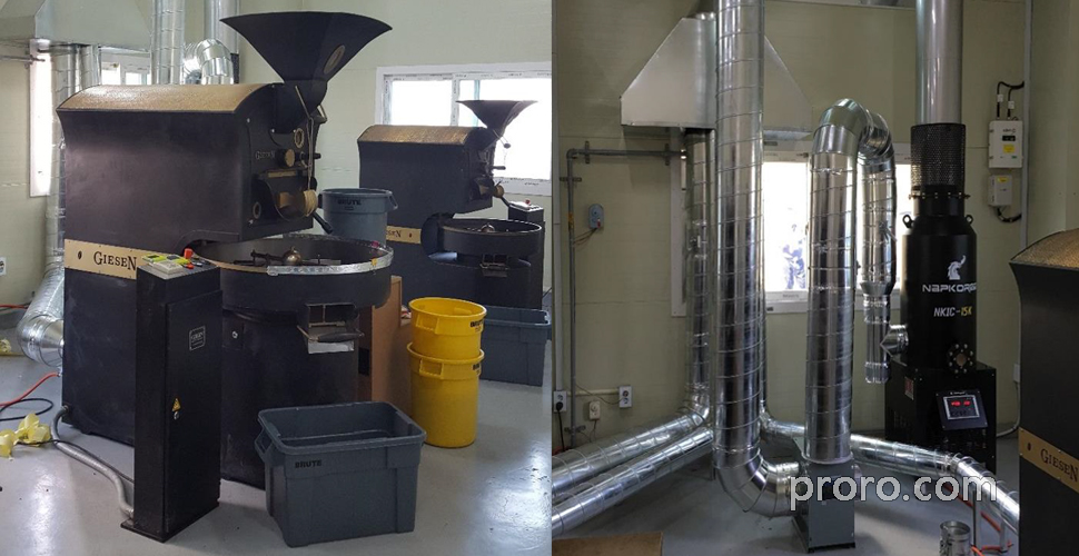 GIESEN 吉森咖啡烘焙机 咖啡烘焙烟味处理 后燃机 安装案例 - Coupa Rental House咖啡工厂