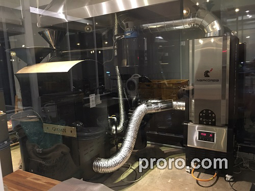 GIESEN 吉森咖啡烘焙机 无烟无味 后燃机 安装案例 - Farmers Table咖啡店。