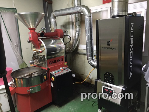 GRANTI 咖啡烘焙机 无烟无味 后燃机 安装案例 - Araat Coffee咖啡工厂。
