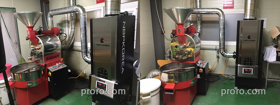 GRANTI 咖啡烘焙机 无烟无味 后燃机 安装案例 - Araat Coffee咖啡工厂