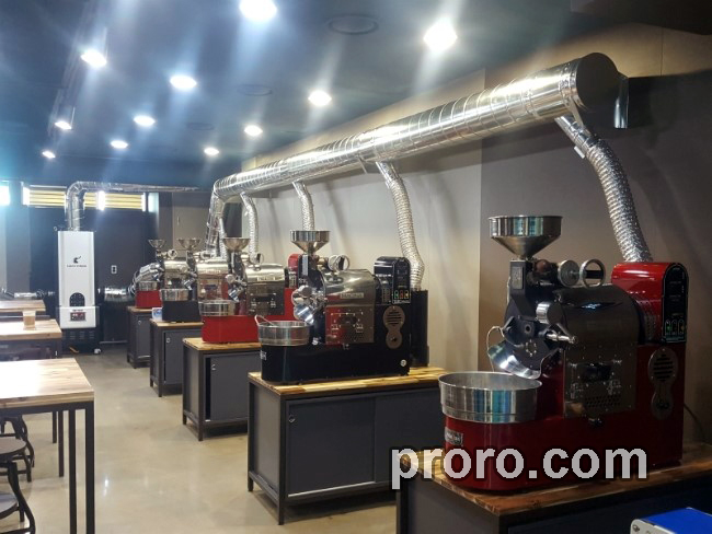 大型咖啡培训机构 PROASTER 泰焕咖啡烘焙机 安装 后燃机 案例 - 大东大学咖啡师学科