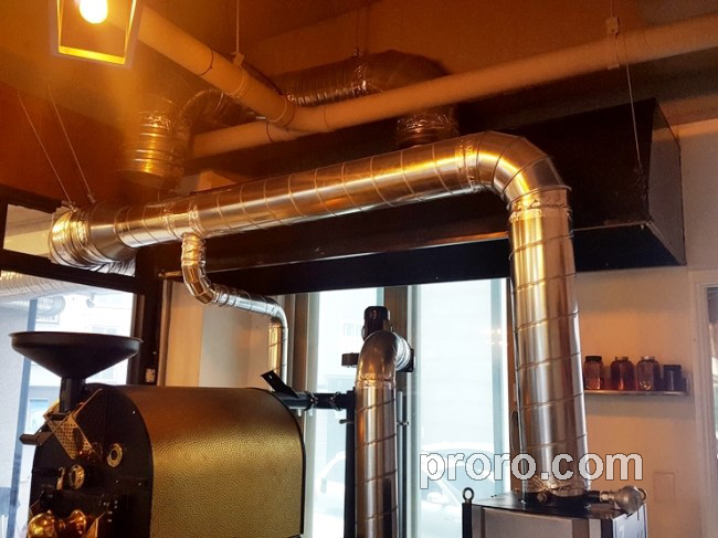 PROBAT 咖啡烘焙机 消烟除味 后燃机 安装案例 - Coffee Potion咖啡工作室。