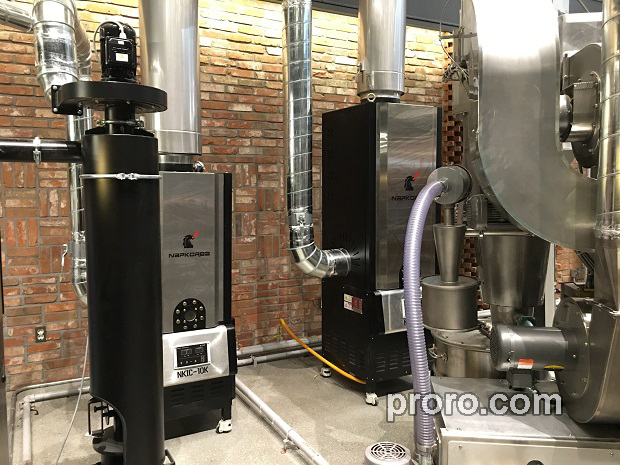 PROBAT 咖啡烘焙机 无烟无味 后燃机 安装案例 - EDIYA COFFEE咖啡工厂店。